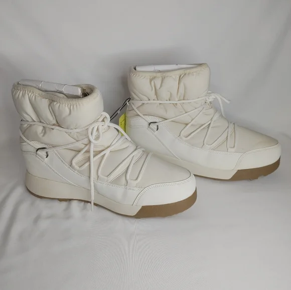 Women’s A New Day Winter Snow Boots Cream White Warm Lined Size 11 New With Tags - Picture 2 of 9